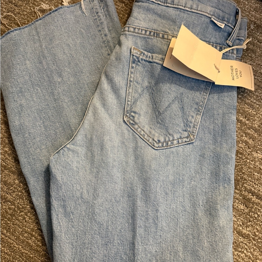MOTHER Light Blue Ankle & Cropped Jeans